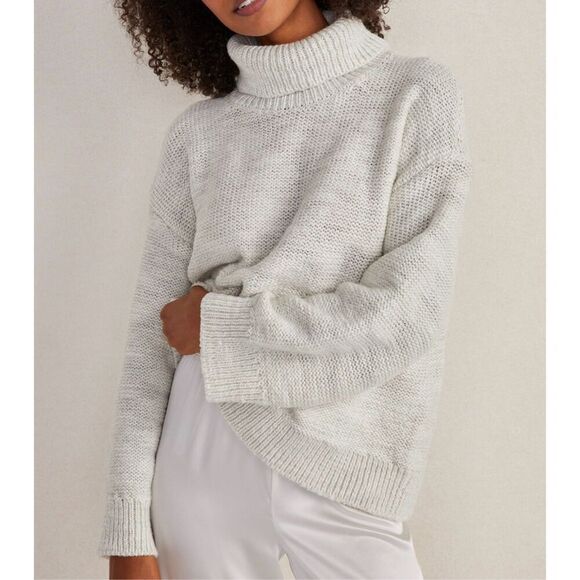 Haven Well Within blue Marled wool blend turtleneck sweater small - Picture 1 of 9